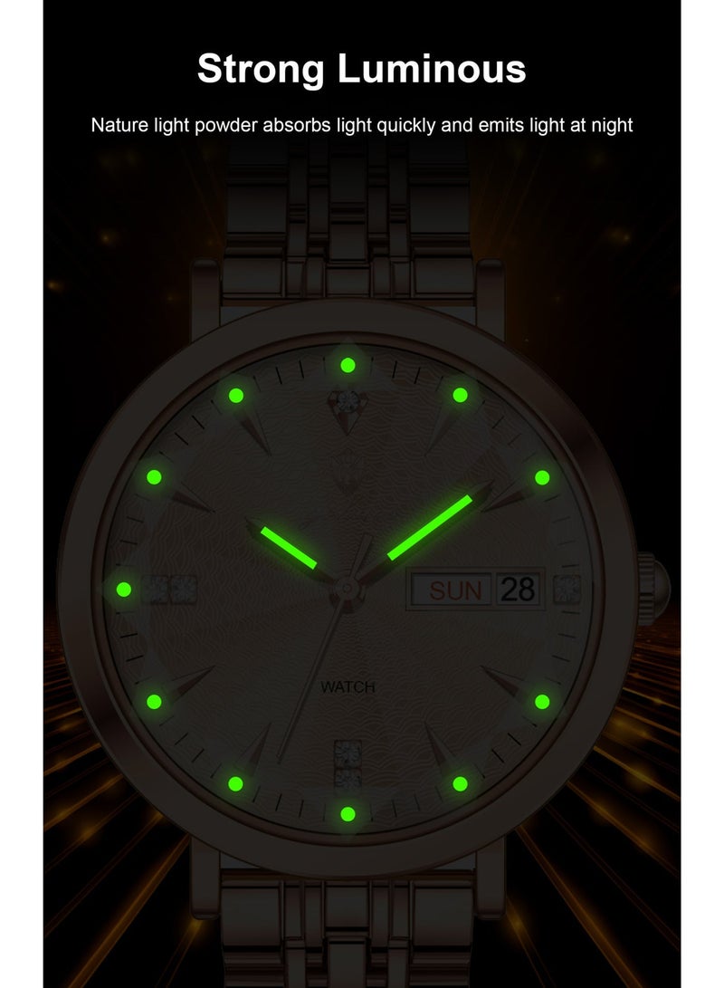 جوهوس ساعة نسائية، سوار من الفولاذ المقاوم للصدأ، ساعة كوارتز كلاسيكية فاخرة مقاومة للماء، ساعة يد نسائية دائرية أنيقة للعمل - هدية للأم أو الصديقة - Image 5