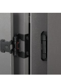SYOSI SYOSI 4Pcs 0.5inch Overlay Semi Partial Wrap Cabinet Hinges, Self Closing Inset Cabinet Hinge Black Semi-Concealed Hinges for Kitchen Cabinets  - Image 2