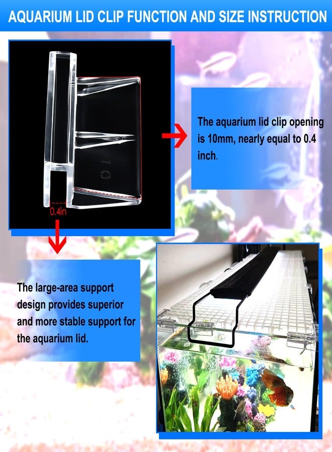 NestBasics 12pcs Transparent Aquarium Lid Clips,Rimless Fish Tank Glass Cover top Support,Aquarium Hood Holder, Aquarium top Clips,fit 8-10mm Thickness Glass - Image 3