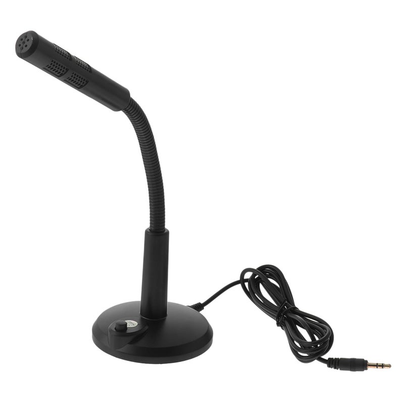 Plug And Play 3 5mm Black Plastic Desktop Microphone For Voice Chat Recording Gaming - Image 2