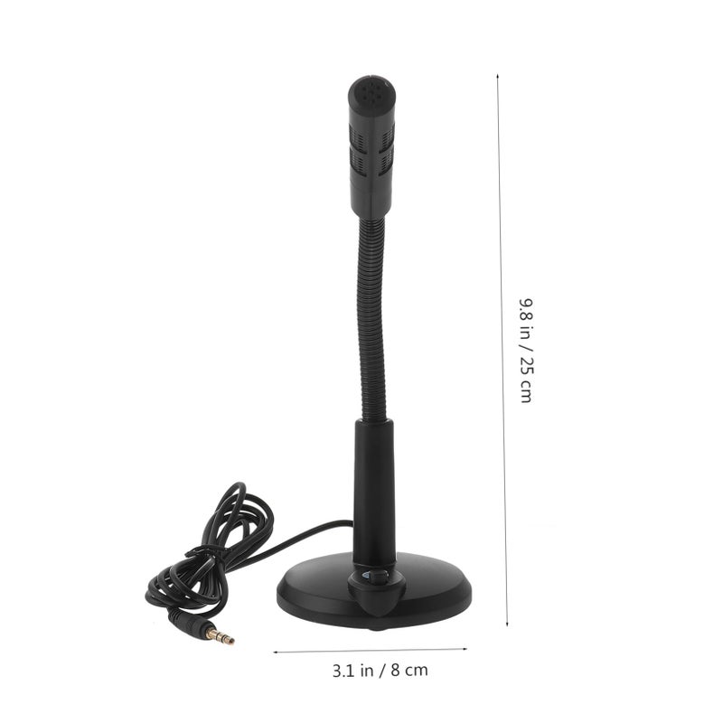 Plug And Play 3 5mm Black Plastic Desktop Microphone For Voice Chat Recording Gaming - Image 3