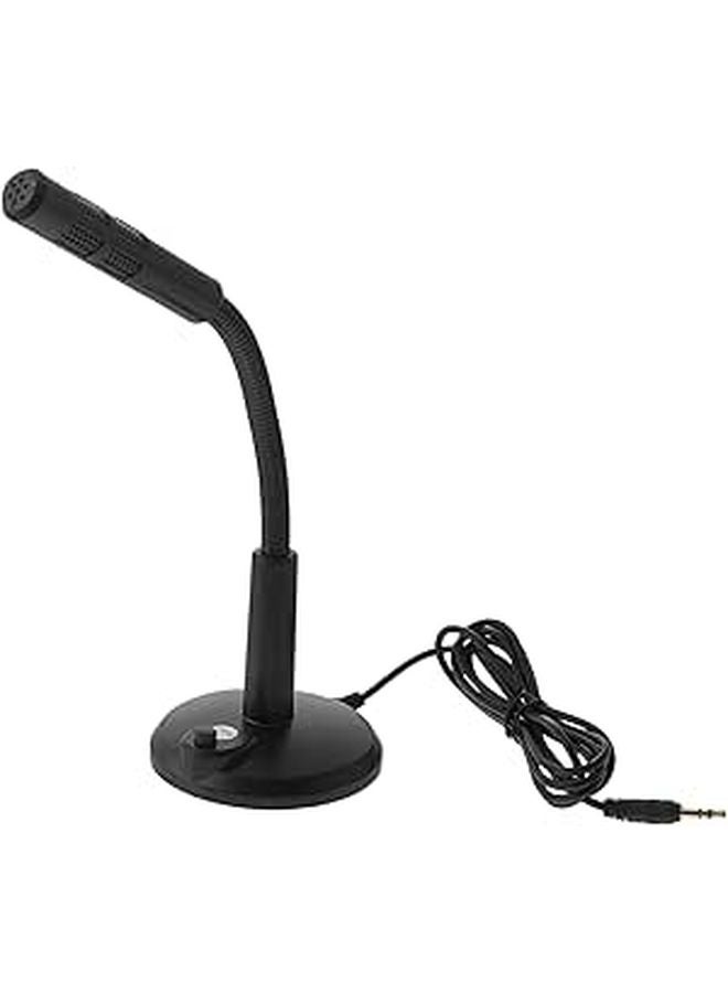 Plug And Play 3 5mm Black Plastic Desktop Microphone For Voice Chat Recording Gaming - Image 1