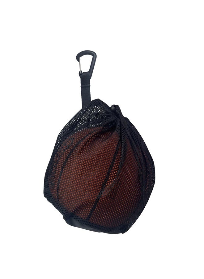Generic Single Ball Bag,Ball Storage Bag,Mesh Carry Bag with Zipper Pocket,Drawstring Sling Back Bag for Carrying Basketball Volleyball Soccer Football - Image 1