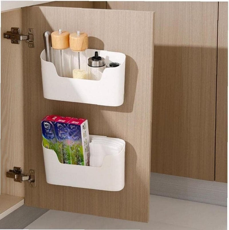 NANIAAY 3 - Tier Self-Adhesive Shelf for Bathroom and Kitchen, Bathroom Storage Tray Shelf, Wall Hanging Rack with Towel Rail - Image 2