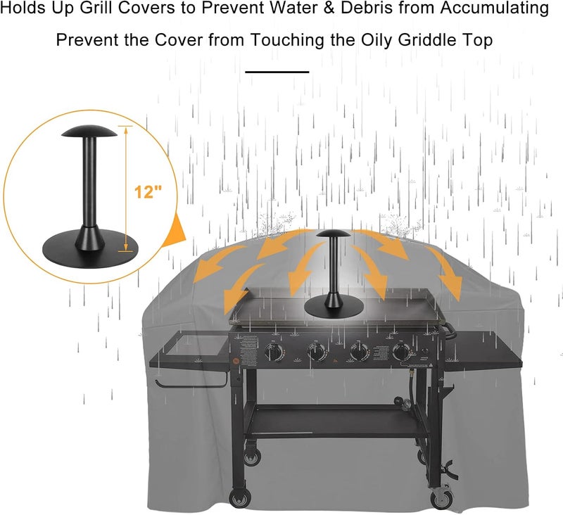 TBTeek Grill Griddle Cover Support Pole for Outdoor Small BBQ Gas Grill Covers, Prevent Water Pooling and Collecting Debris, Fits All inch Blackstone Weber Char-Broil Grill Covers - Image 2