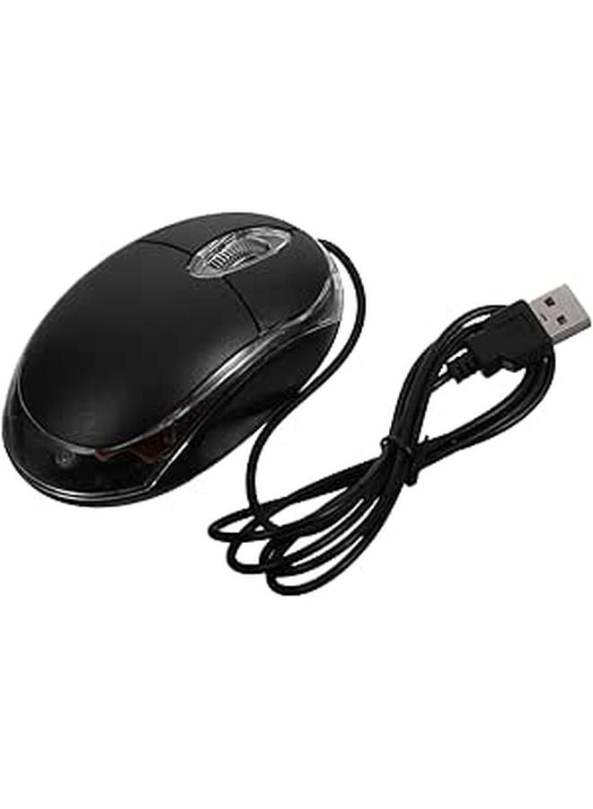 ماوس USB بصري احترافي سلكي، تصميم مريح عالي الدقة، تشغيل فوري، أسود - Image 1