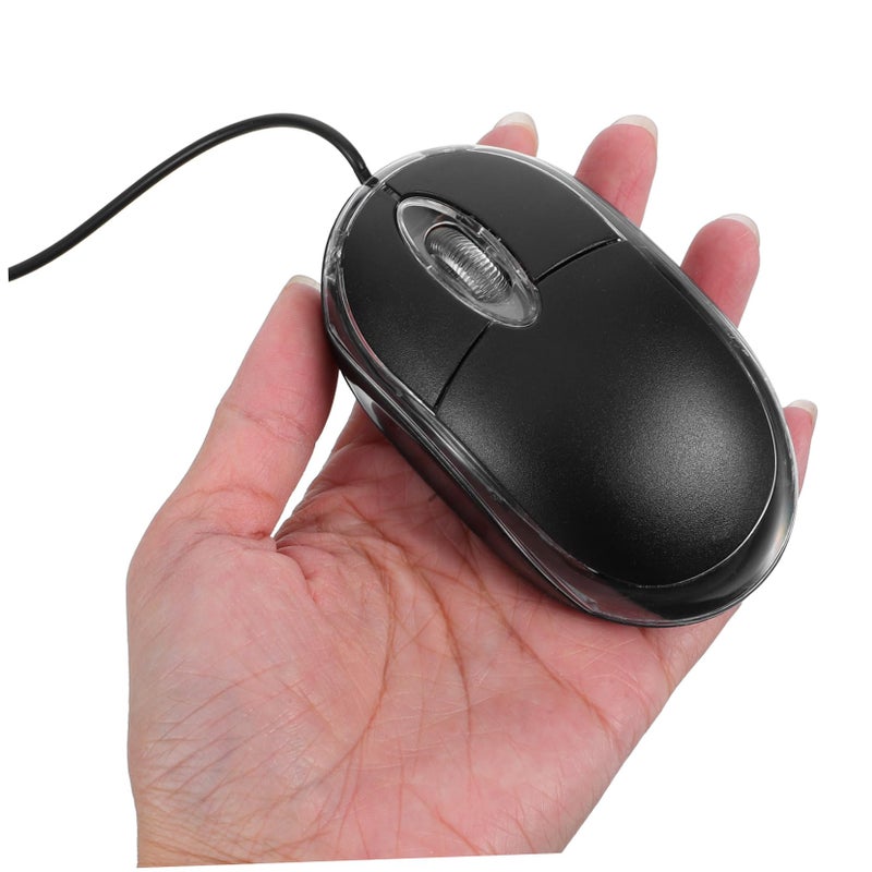 ماوس USB بصري احترافي سلكي، تصميم مريح عالي الدقة، تشغيل فوري، أسود - Image 5