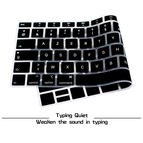 HRH French AZERTY Language Silicone Keyboard Cover Skin for MacBook Air 13 Inch 2018 Release A1932 with Retina Display and Touch ID,European Layout - Image 4