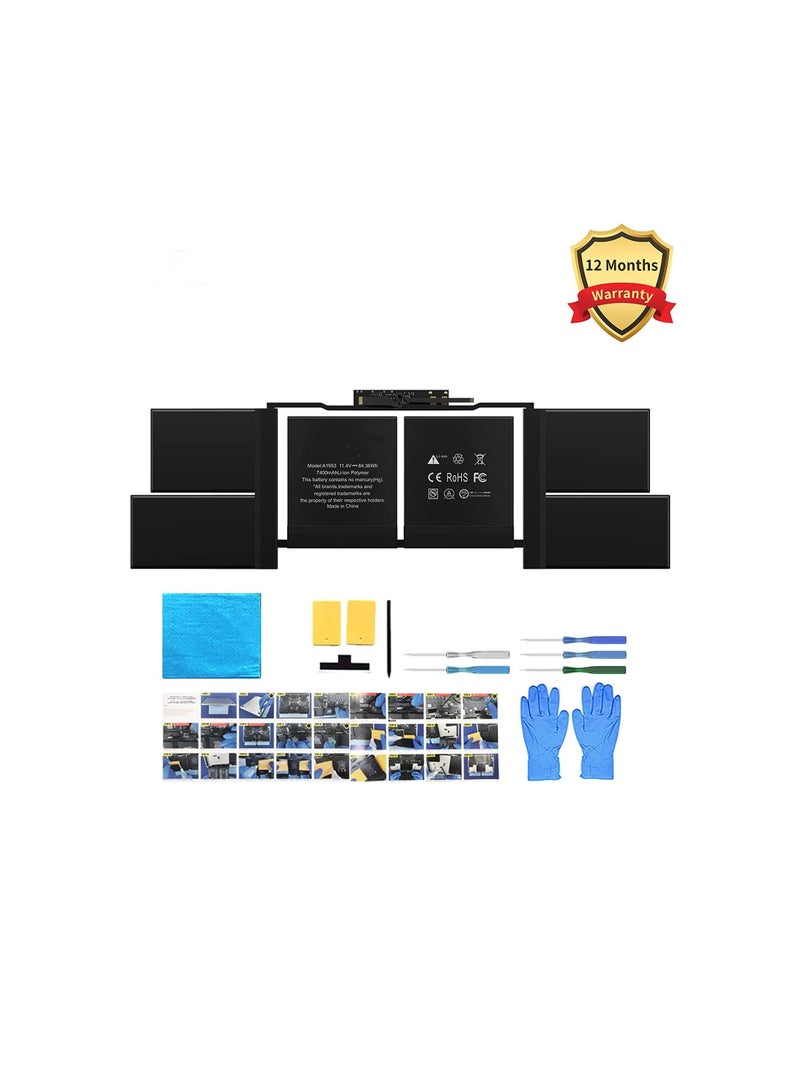 Terabyte A1990 A1953 Battery Replacement for MacBook Pro 15" Touch Bar EMC 3215 3359 Mid 2018 2019 MV902LL/A MV912LL/A MV922LL/A MV932LL/A MV942LL/A MV952LL/A MV962LL/A MV972LL/A MV902B/A MV912B/A - Image 2