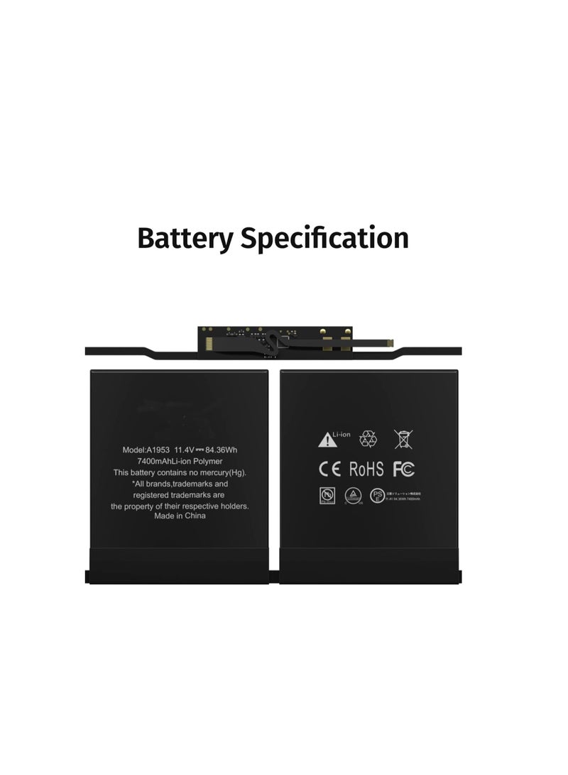 Terabyte A1990 A1953 Battery Replacement for MacBook Pro 15" Touch Bar EMC 3215 3359 Mid 2018 2019 MV902LL/A MV912LL/A MV922LL/A MV932LL/A MV942LL/A MV952LL/A MV962LL/A MV972LL/A MV902B/A MV912B/A - Image 3