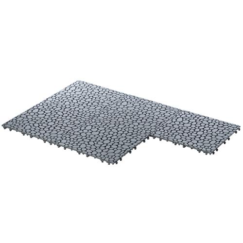 Gardenised Interlocking Cobbled Stone Look Garden Pathway Tiles, Decorative Floor Grass Pavers Anti- Slip Mat, 5 Pack - Image 3