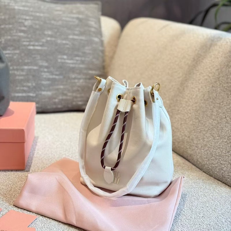 Retro Simple Bucket Bag Handbag Women'S Shoulder Small Bag Armpit Bag Women'S Bag Canvas Bag - Image 4