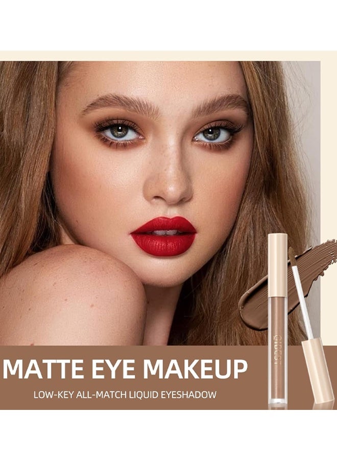 كيو آي بست ظلال العيون السائلة غير اللامعة 8 ألوان محايدة عارية ناعمة ظلال عيون كريمية خفيفة الوزن عالية الصبغة ومقاومة للماء ظلال عيون سائلة تدوم طويلا (غير لامع عارية ، المجموعة أ) - Image 4