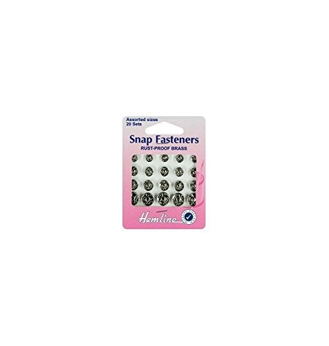 Hemline H420.99 Nickel Brass Rust Proof Sew On Snap Fasteners 6,7,9,11mm 20 Set - Image 5