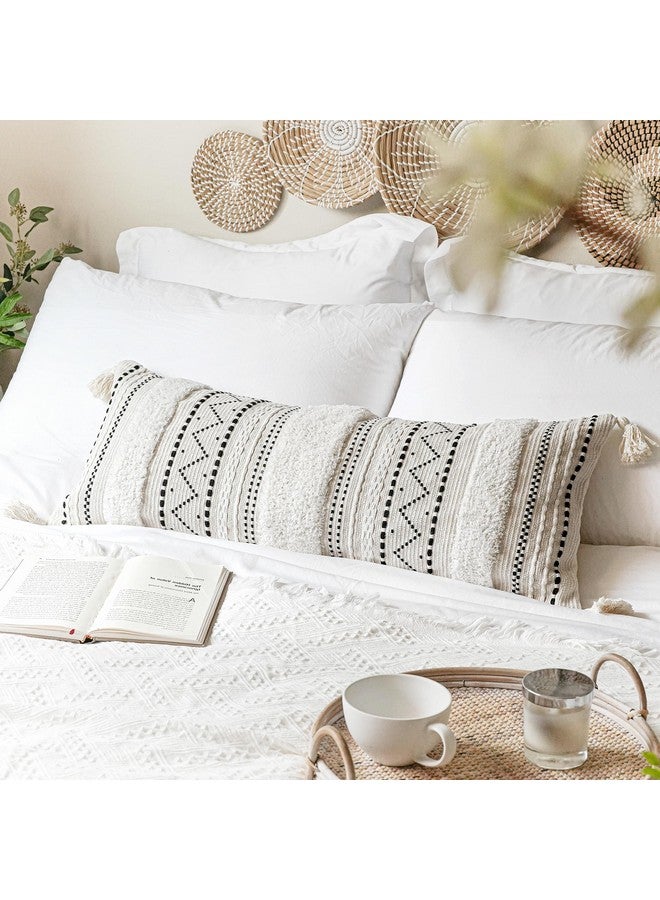 BlissBlush BlissBlush Black Neutral Decorative Lumbar Throw Pillow Cover 14x36 Boho Long Cushion for Bed Accent Farmhouse Pillowcase for Bedroom Living Room Couch Sofa Home Décor (Cover ONLY, Pack of 1)  - Image 4