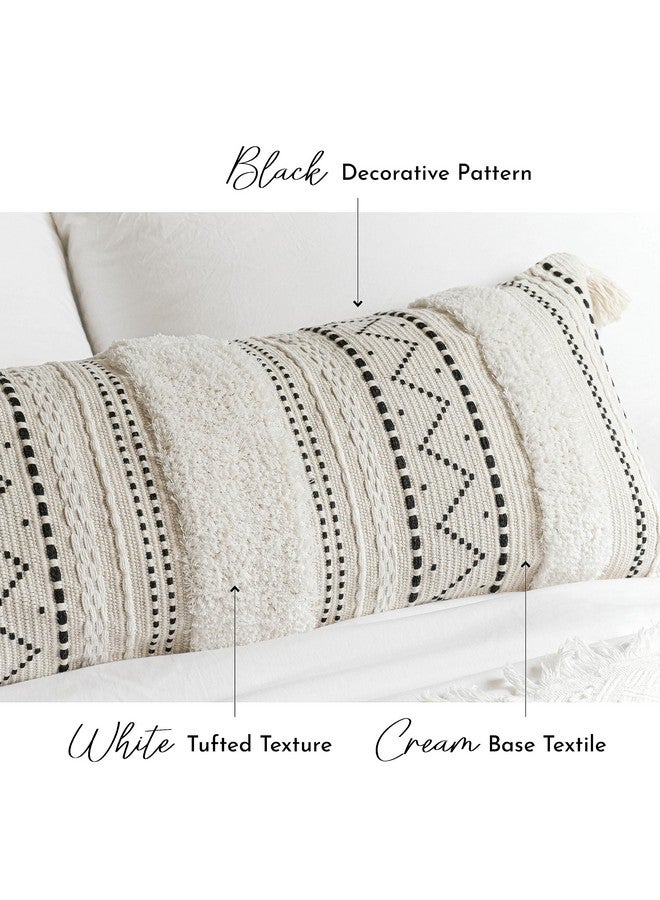 BlissBlush BlissBlush Black Neutral Decorative Lumbar Throw Pillow Cover 14x36 Boho Long Cushion for Bed Accent Farmhouse Pillowcase for Bedroom Living Room Couch Sofa Home Décor (Cover ONLY, Pack of 1)  - Image 5