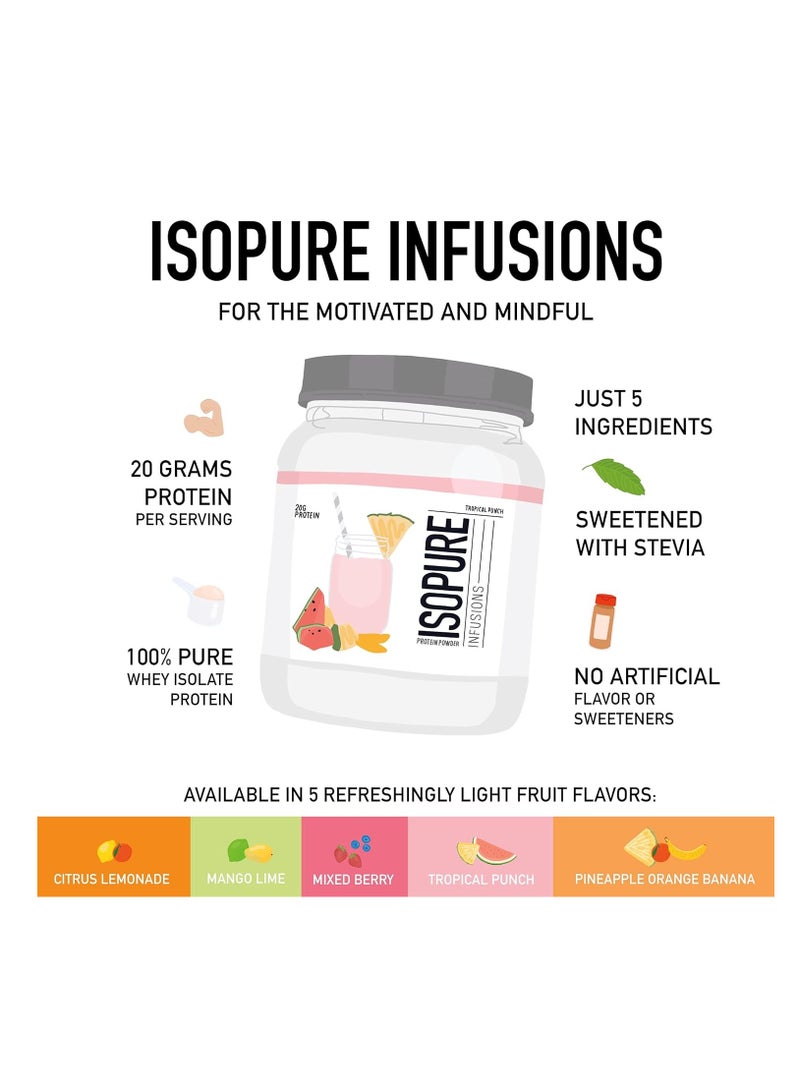 آيزوبيور مسحوق بروتين Isopure Infusions بنكهة التوت المختلط 16 حصة 400 جم - Image 2