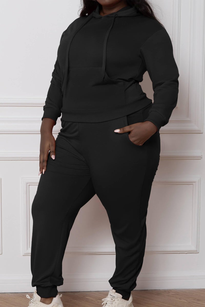 CLOCOR 2 Piece Outfits for Women - Casual 2 Piece Sweatsuit Soild Color Tracksuit Long Sleeve Hoodie with Pocket - Image 4