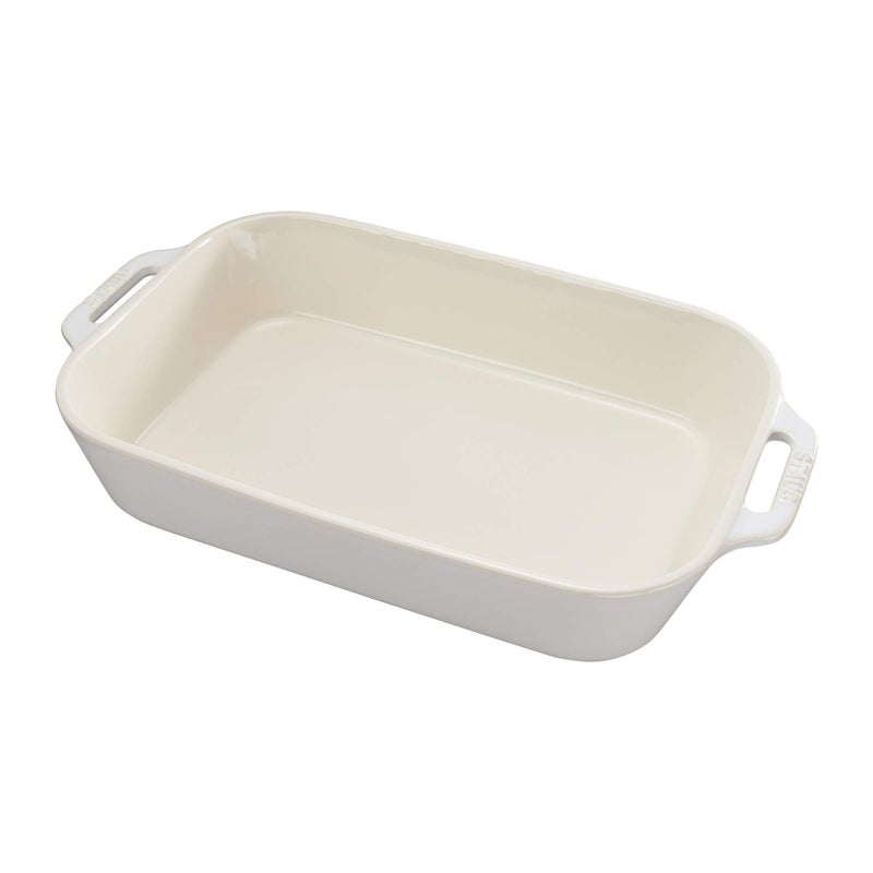 STAUB Ceramics Rectangular Baking Dish, 13x9-inch, Rustic Ivory - Image 1