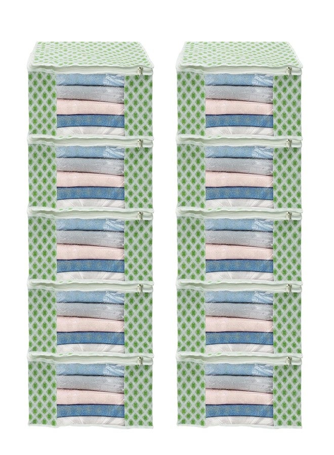 SHAPING FABRIC Garment Cover Non-Woven 90 GSM with Transparent Window & Double Metal Zipper - Pack of 10 | Dustproof Clothes Storage Bag for Sarees, Suits, Jackets, Shirts SBXLRL152493517524148525155 - Image 1