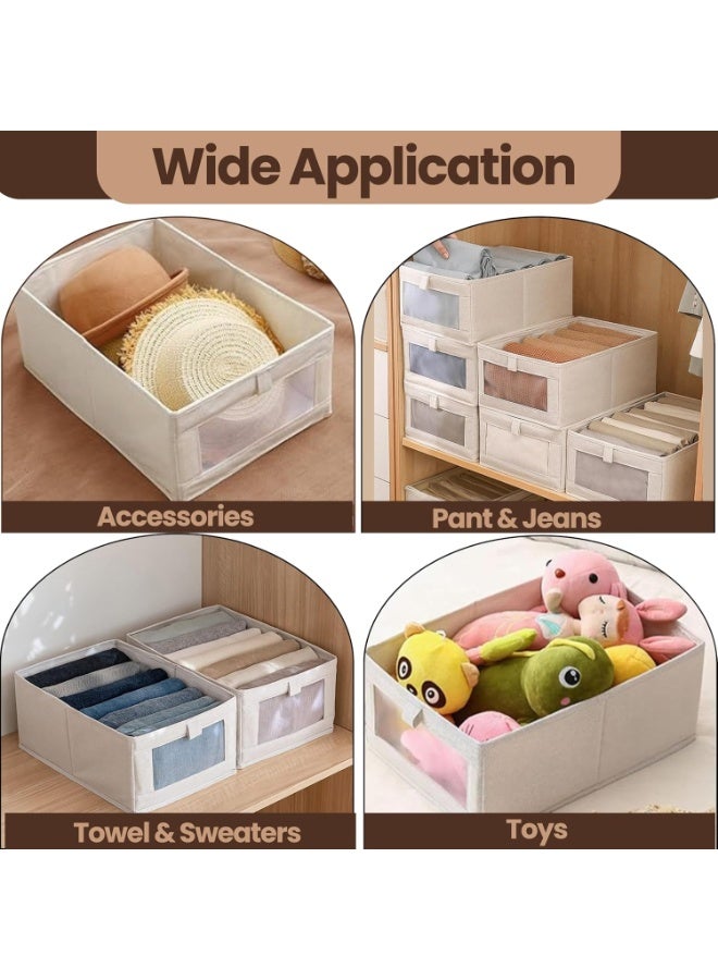 MCENTT 6 Pcs Foldable Closet Jeans Organizers, Transparent Storage Bins for Jeans, T-shirts, Pants, Sweaters, and Household Items, Wardrobe Drawer Storage Solution - Image 4