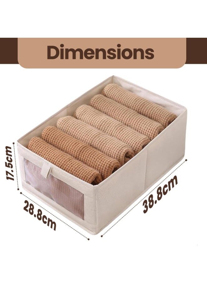 MCENTT 6 Pcs Foldable Closet Jeans Organizers, Transparent Storage Bins for Jeans, T-shirts, Pants, Sweaters, and Household Items, Wardrobe Drawer Storage Solution - Image 2