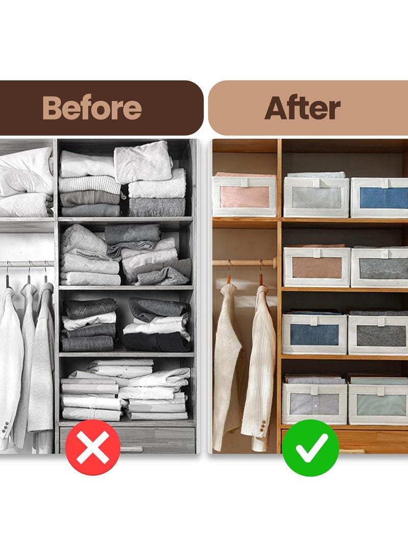 MCENTT 6 Pcs Foldable Closet Jeans Organizers, Transparent Storage Bins for Jeans, T-shirts, Pants, Sweaters, and Household Items, Wardrobe Drawer Storage Solution - Image 5