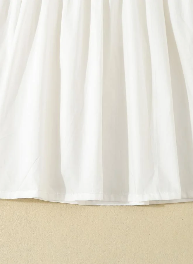 تايك تو Take Two Girls White Smocked Detail Embroidered Dress