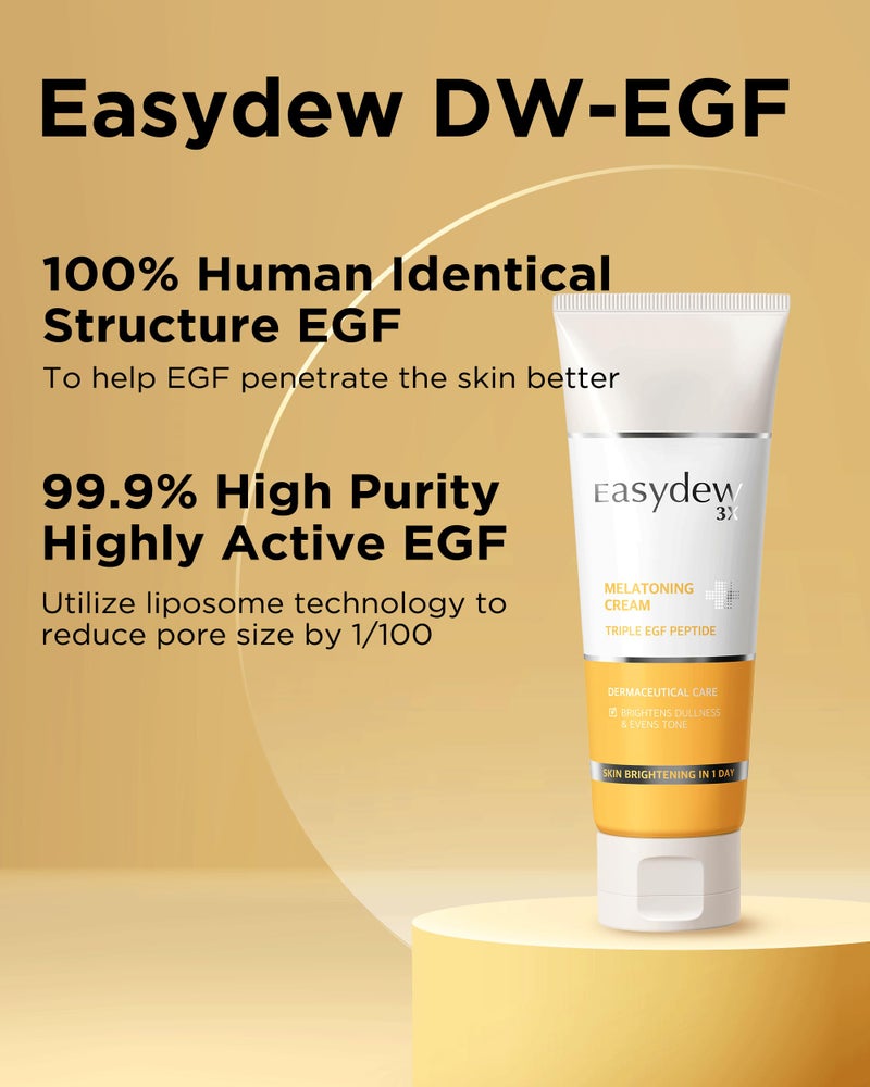 EASYDEW DW-EGF Peptide Melatoning Cream for Radiant Skin and Restores Sun Damaged Skin with Glutathione - Evens Skin Tone, Moisture Glow Skin, 3.6 oz. - Image 5