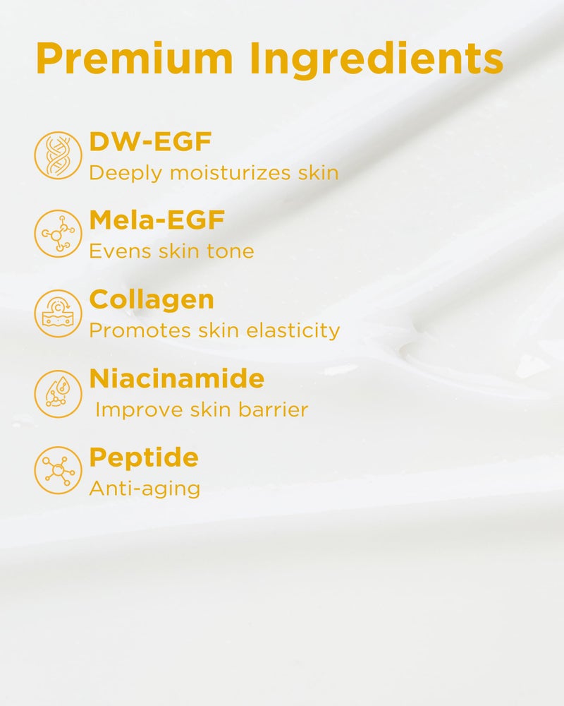 EASYDEW DW-EGF Peptide Melatoning Cream for Radiant Skin and Restores Sun Damaged Skin with Glutathione - Evens Skin Tone, Moisture Glow Skin, 3.6 oz. - Image 3