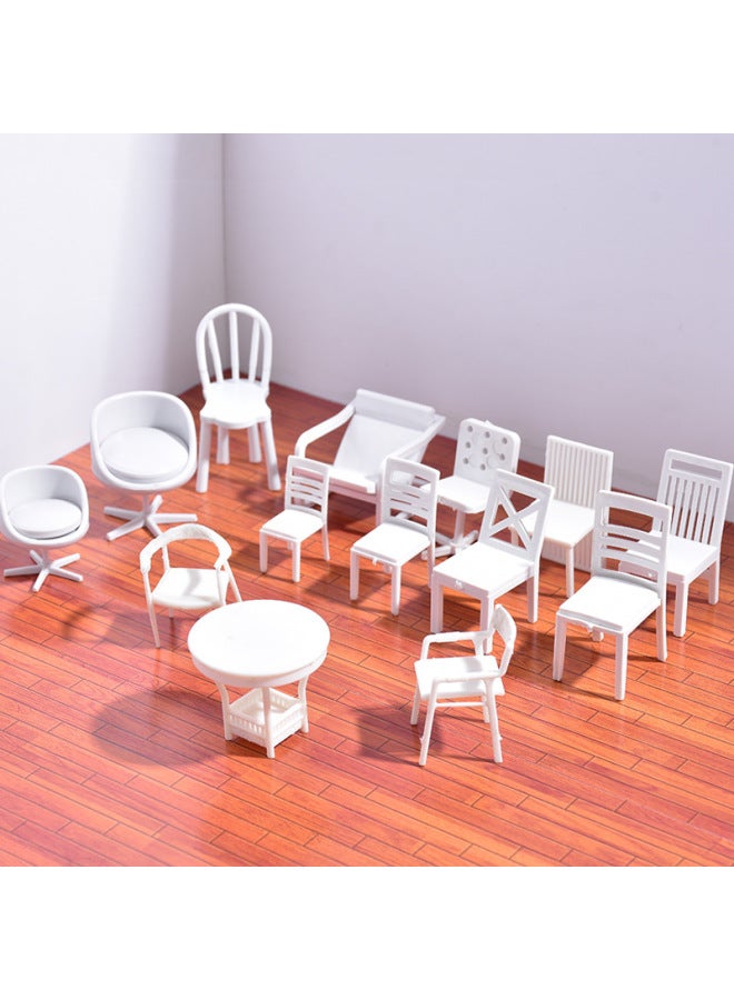 Building Sand Table Model Handmade Materials Interior Furniture Decorative Ornaments Modern European Seat Chair Stool-Color:Model Ring Chair No. 19 1:50  - Image 5
