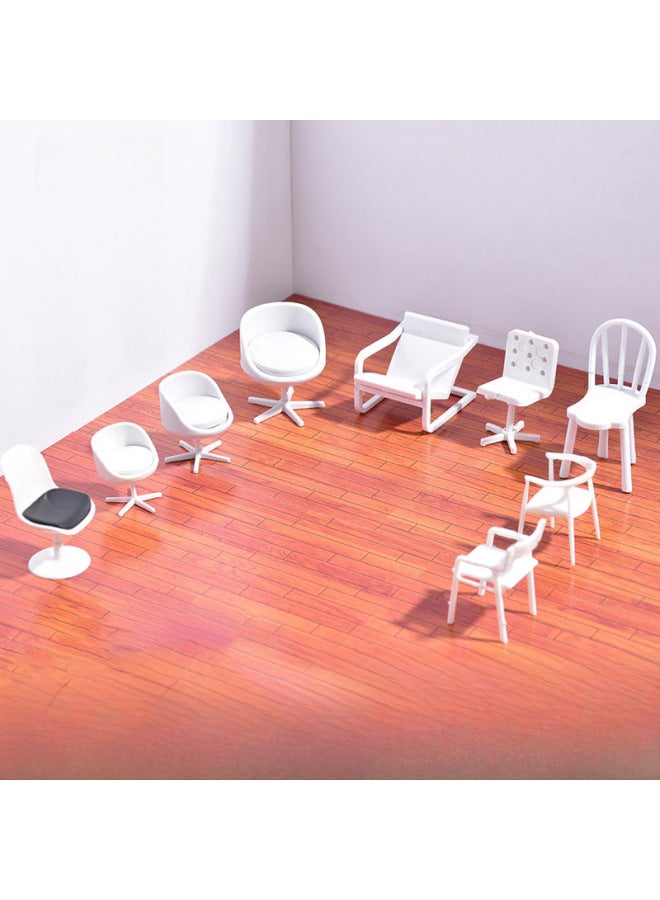 Building Sand Table Model Handmade Materials Interior Furniture Decorative Ornaments Modern European Seat Chair Stool-Color:Model Ring Chair No. 19 1:50  - Image 2