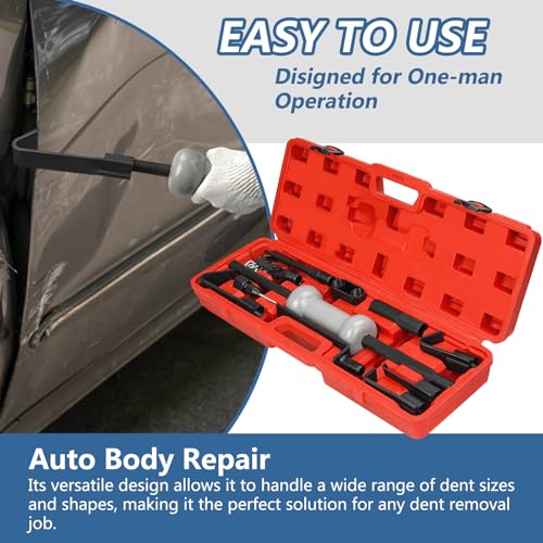 Bicos 13pcs Slide Hammer Dent Puller Set, Automotive Dent Remover with 10lbs Slide Hammer Universal Slide Hammer Auto Body Truck Repair Tool Kit with Carrying Case - Image 3