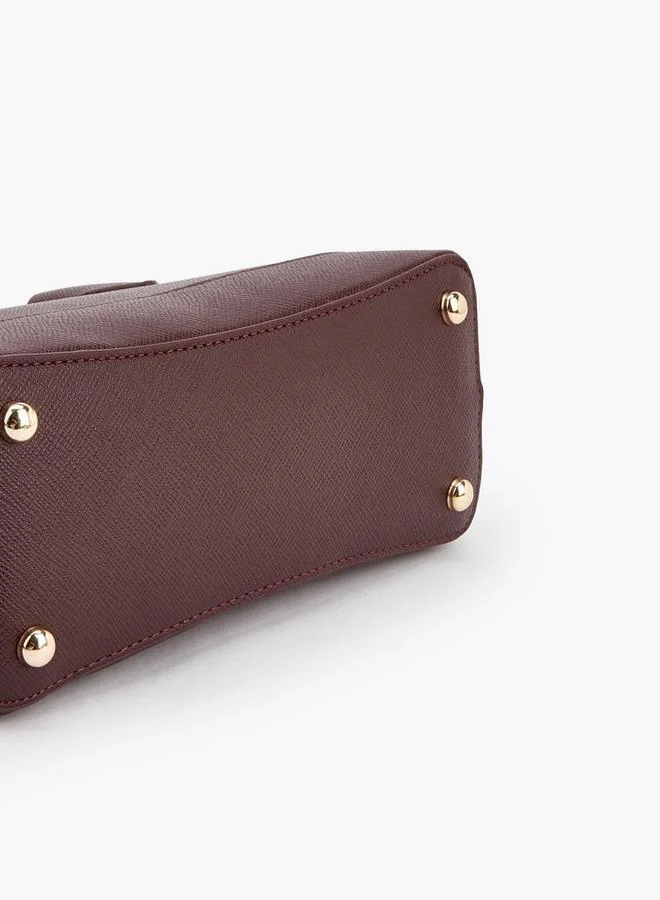 Flora Bella By Shoexpress BURGUNDY Textured Tote Bags With Detachable Strap for Women | Best Price UAE