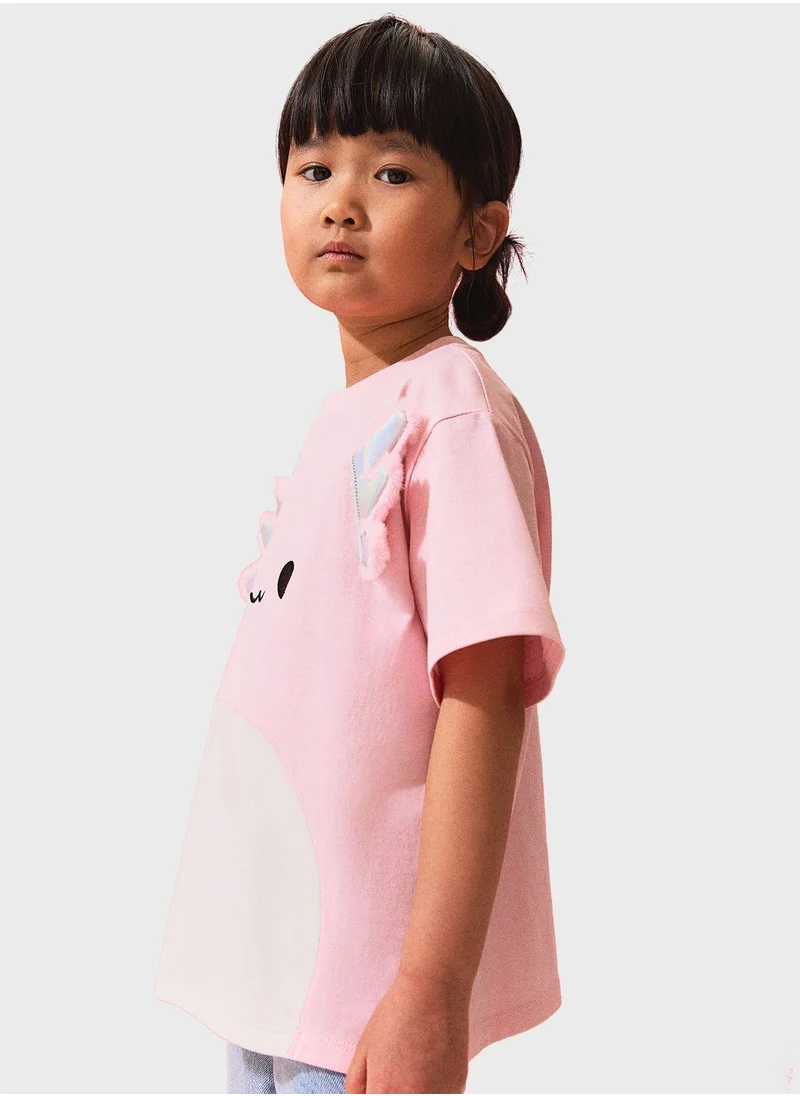 H&M Kids Crew Neck Applique T-Shirt