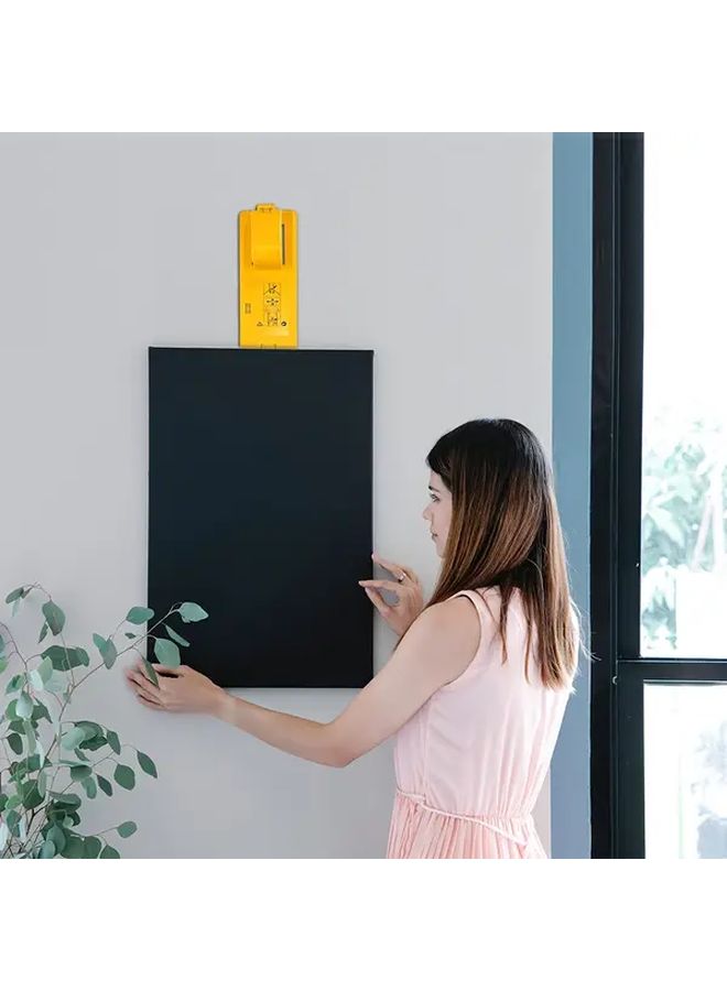 Yellow Self Aligning Picture Frame Alignment Tool With Level Guide Heavy Duty Precision Leveler For Straight Lines Easy Installation - Image 3
