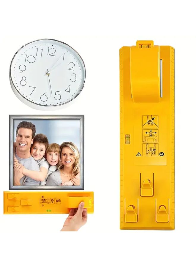 Yellow Self Aligning Picture Frame Alignment Tool With Level Guide Heavy Duty Precision Leveler For Straight Lines Easy Installation - Image 1