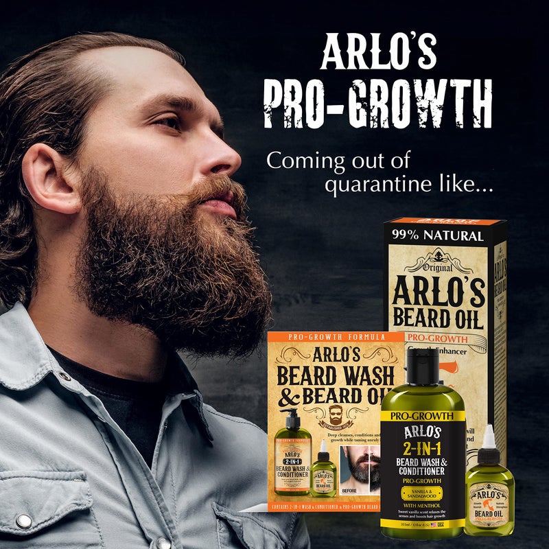 Arlo's Pro-Growth 2-in-1 Beard Wash and Conditioner - Vanilla Sandalwood with Menthol 12 oz - Image 5
