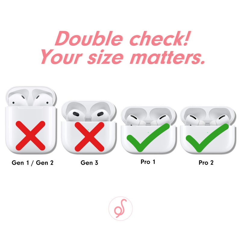 Sonix Case for AirPods Pro 2 & Pro 1 (1st/2nd Gen) - Hard Shell Cover with Keychain, Wireless Charging | Strawberry Shortcake Vintage - Image 4