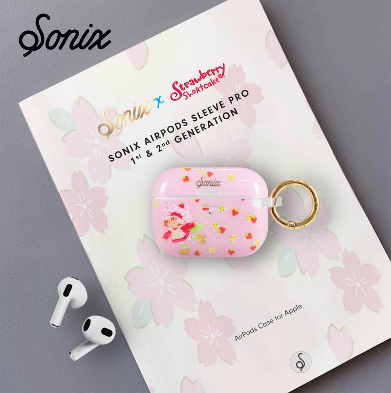 Sonix Case for AirPods Pro 2 & Pro 1 (1st/2nd Gen) - Hard Shell Cover with Keychain, Wireless Charging | Strawberry Shortcake Vintage - Image 5