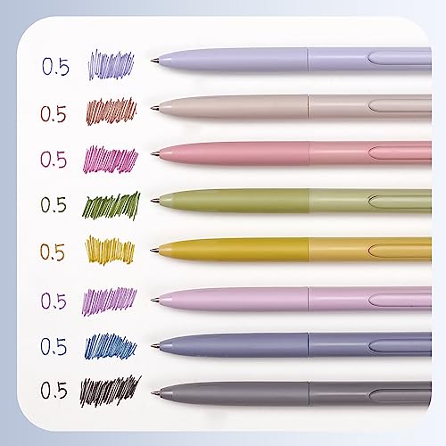 WRITECH 0.5mm Gel Pens, 8ct - Silent Retractable Pens for Journaling, Drawing, and Writing - No Smear, Smudge, or Bleed - Image 2