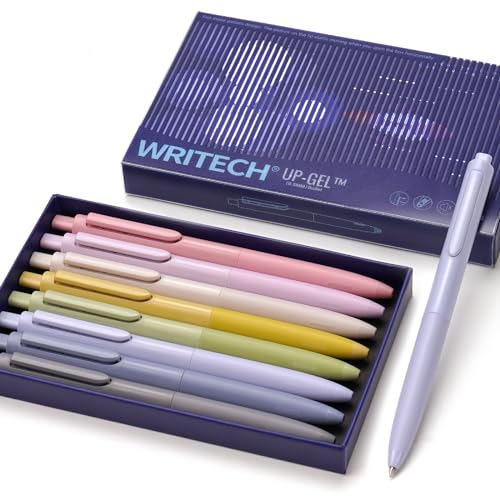 WRITECH 0.5mm Gel Pens, 8ct - Silent Retractable Pens for Journaling, Drawing, and Writing - No Smear, Smudge, or Bleed - Image 1