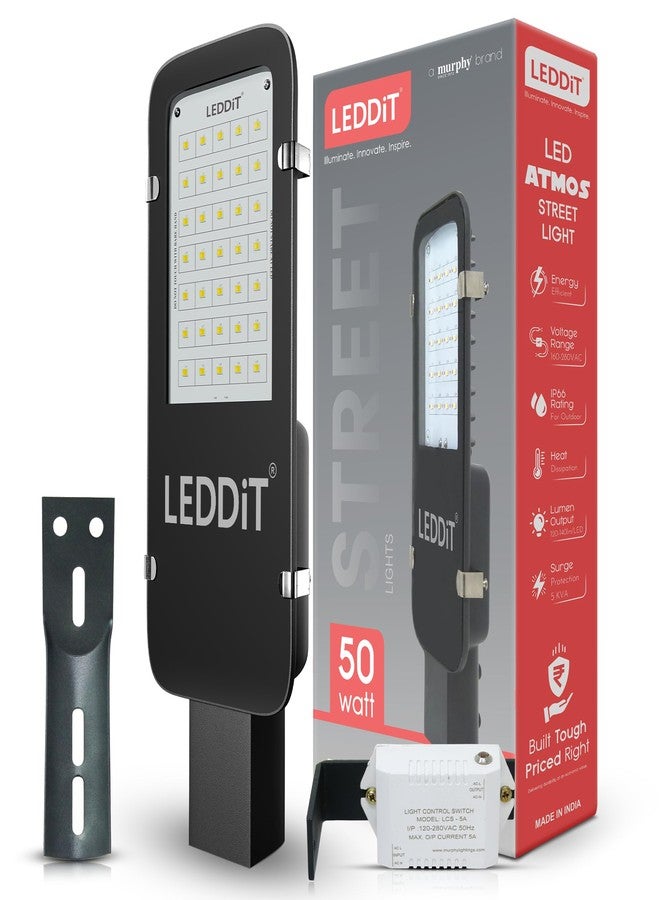 LEDDiT Atmos LED 50W Waterproof with Auto On/Off Day Night Light Sensor Street Light : Pack of 1 (Cool White BIS Approved) - Image 1