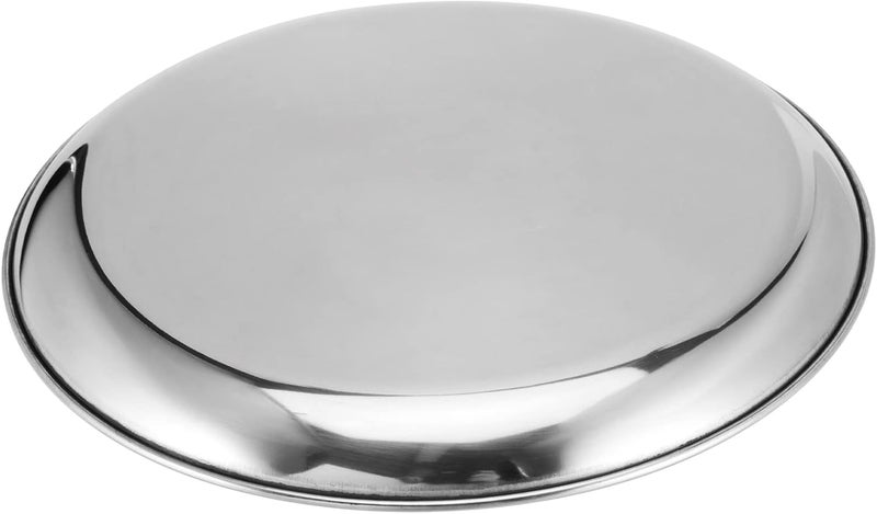 JOIKIT 6 Pack 10 Inch Silver Stainless Steel Plate Round Metal Dinner Plates Kitchenware Dinner Dishes Serving Tray Large Camping Plates for BBQ Snack Food Serving Dishwasher Safe - Image 3