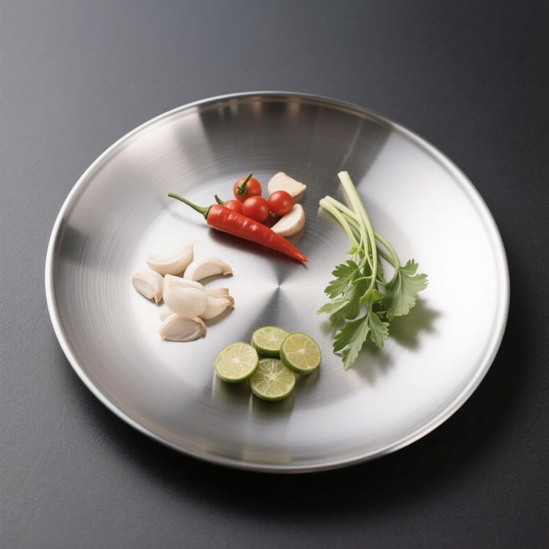 JOIKIT 6 Pack 10 Inch Silver Stainless Steel Plate Round Metal Dinner Plates Kitchenware Dinner Dishes Serving Tray Large Camping Plates for BBQ Snack Food Serving Dishwasher Safe - Image 5
