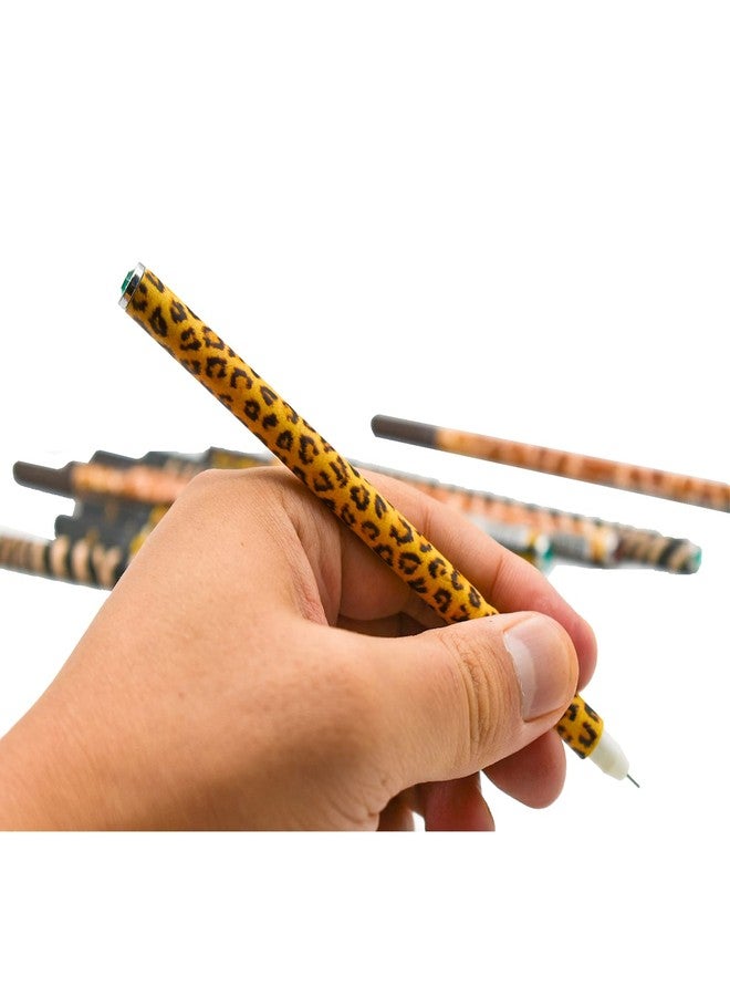 Lopenle 24 PCS Fancy Leopard Pens Cheetah Pens Diamond Gel Pen Animal Print Pen Black Ink Fine Pretty For Women Girls School Party Office Birthday - Image 5