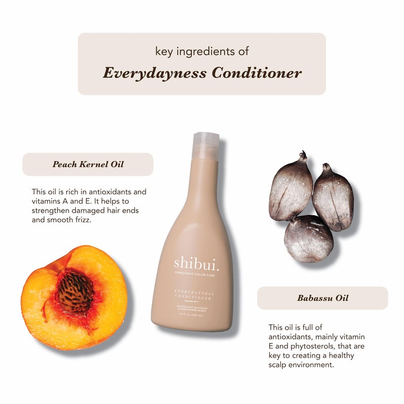 SHIBUI Everydayness Conditioner, Lightweight Hydration & Color Protection with Peach & Babassu Oils for Fine to Medium Hair, Color-Safe & Silicone-Free, 33.8 Fl Oz - Image 3