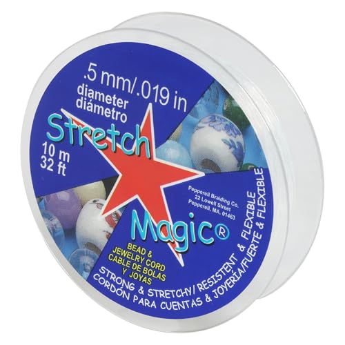 Stretch Magic Elastic Beading Cord – Clear Color, 0.5mm in Diameter, 10-Meter (32 ft) - Easy to Knot, Strong & Stretchy String for Making Beaded Jewelry - Image 1
