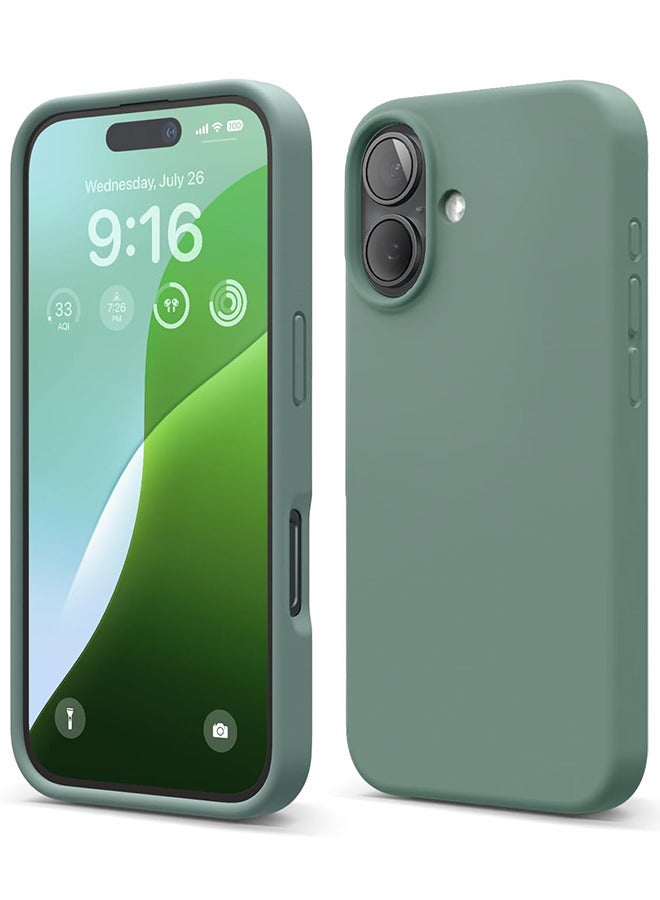 iPhone 16 Mobile Case Cover with Soft Liquid Silicone Protection Anti-Scratch Shockproof Accessories with Microfiber Lining,Slim Protective Back Cover with Comfortable Hold Touch Feeling and Anti-fingerprint