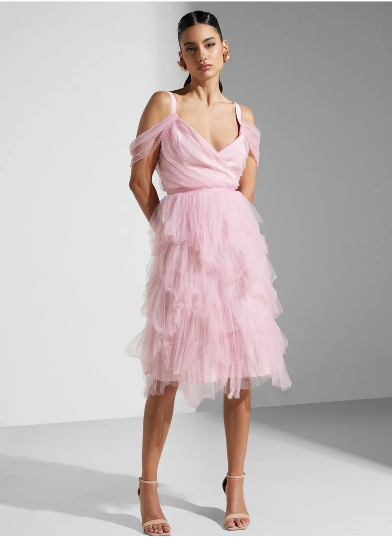 True Decadence Layered Pleated Tulle Dress